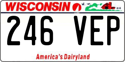 WI license plate 246VEP