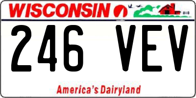 WI license plate 246VEV