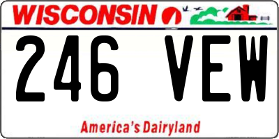 WI license plate 246VEW
