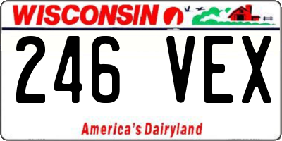 WI license plate 246VEX