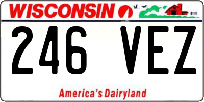 WI license plate 246VEZ