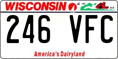 WI license plate 246VFC