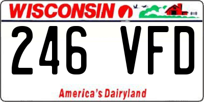 WI license plate 246VFD