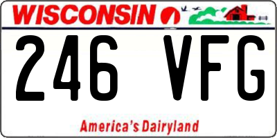 WI license plate 246VFG