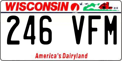 WI license plate 246VFM