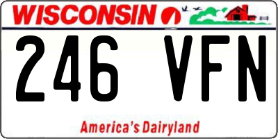 WI license plate 246VFN