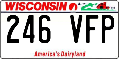 WI license plate 246VFP