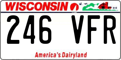 WI license plate 246VFR