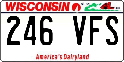WI license plate 246VFS