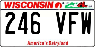 WI license plate 246VFW