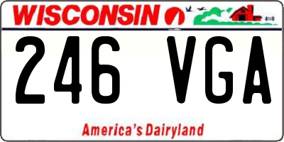 WI license plate 246VGA