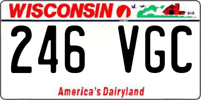 WI license plate 246VGC