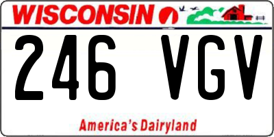 WI license plate 246VGV