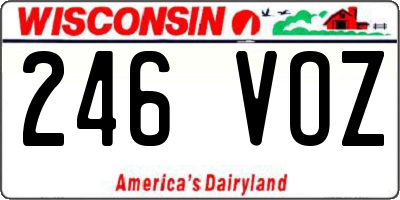 WI license plate 246VOZ