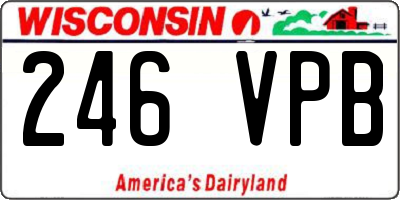 WI license plate 246VPB
