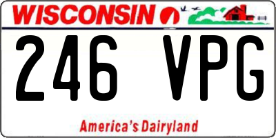 WI license plate 246VPG