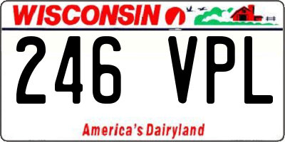 WI license plate 246VPL