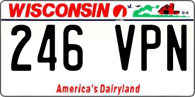 WI license plate 246VPN