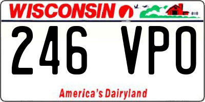 WI license plate 246VPO