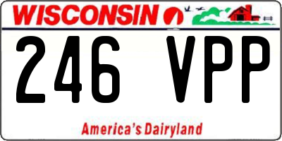 WI license plate 246VPP