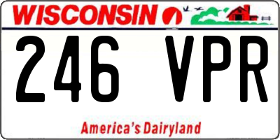 WI license plate 246VPR
