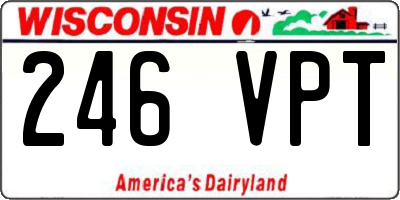 WI license plate 246VPT