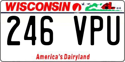 WI license plate 246VPU