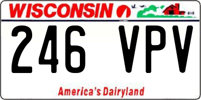 WI license plate 246VPV