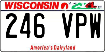 WI license plate 246VPW