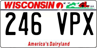 WI license plate 246VPX