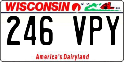 WI license plate 246VPY