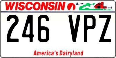 WI license plate 246VPZ