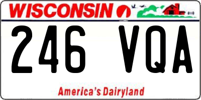WI license plate 246VQA