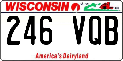 WI license plate 246VQB