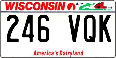 WI license plate 246VQK
