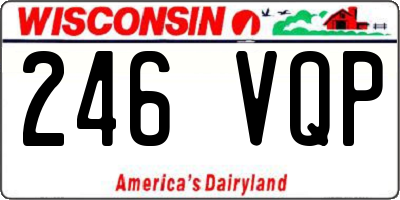 WI license plate 246VQP