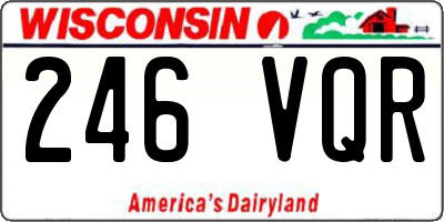 WI license plate 246VQR