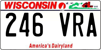 WI license plate 246VRA