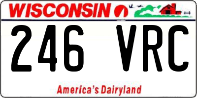 WI license plate 246VRC