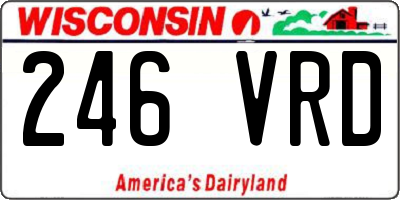 WI license plate 246VRD
