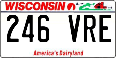 WI license plate 246VRE