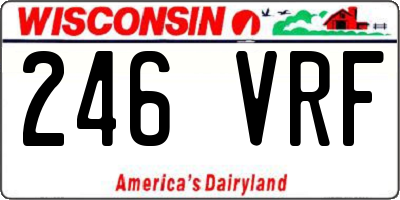 WI license plate 246VRF