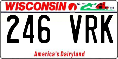 WI license plate 246VRK