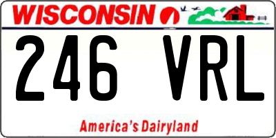 WI license plate 246VRL