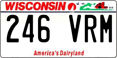 WI license plate 246VRM