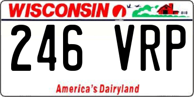 WI license plate 246VRP