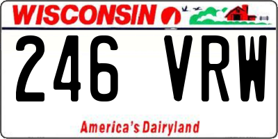 WI license plate 246VRW