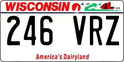WI license plate 246VRZ