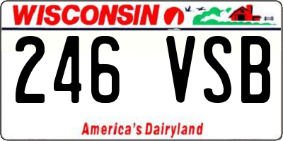 WI license plate 246VSB