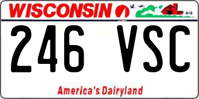 WI license plate 246VSC